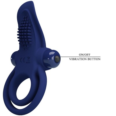 PRETTY LOVE BRONSON DOBLE ANILLO CON VIBRACION AZUL