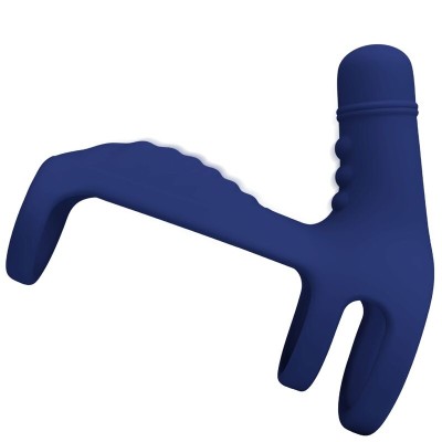 PRETTY LOVE ELISH ANILLO VIBRADOR CON EXTENSION AZUL
