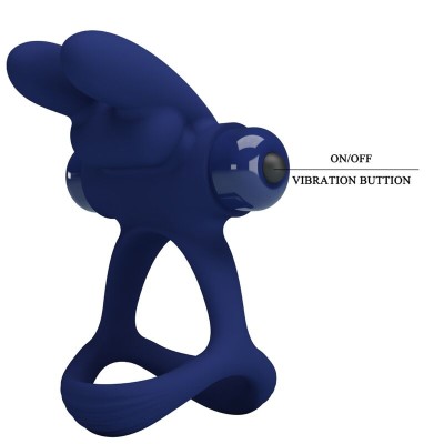 PRETTY LOVE FRANCISCO DOBLE ANILLO VIBRADOR RABBIT AZUL
