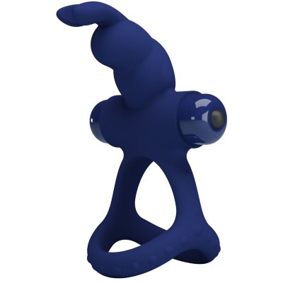 PRETTY LOVE LUCHITO DOBLE ANILLO VIBRADOR RABBIT AZUL