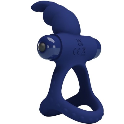 PRETTY LOVE LUCHITO DOBLE ANILLO VIBRADOR RABBIT AZUL
