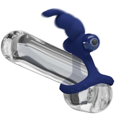 PRETTY LOVE LUCHITO DOBLE ANILLO VIBRADOR RABBIT AZUL