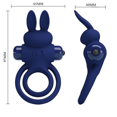 PRETTY LOVE DAREY DOBLE ANILLO VIBRADOR RABBIT AZUL