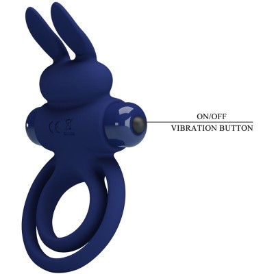 PRETTY LOVE DAREY DOBLE ANILLO VIBRADOR RABBIT AZUL