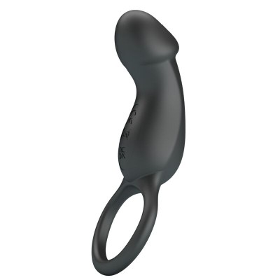 PRETTY LOVE TRAE ANILLO VIBRADOR CON ESTIMULADOR NEGRO