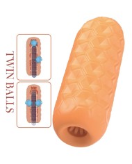 PRETTY LOVE TWIN BALLS MASTURBADOR MASCULINO NARANJA