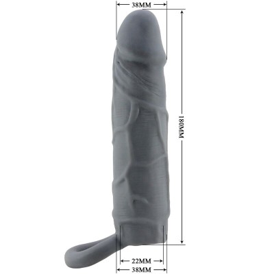 PRETTY LOVE FUNDA DE PENE DE PIEL REALISTICA GRIS OSCURO