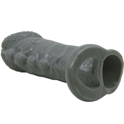 PRETTY LOVE FUNDA REALISTICA ALARGADORA Y RETARDANTE PARA PENE GRIS