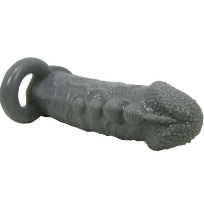 PRETTY LOVE FUNDA REALISTICA ALARGADORA Y RETARDANTE PARA PENE GRIS