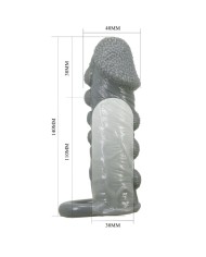 PRETTY LOVE FUNDA REALISTICA ALARGADORA Y RETARDANTE PARA PENE GRIS