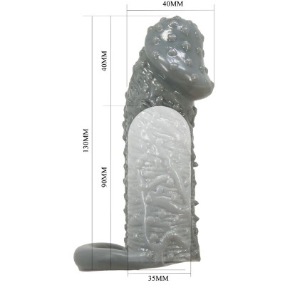 PRETTY LOVE FUNDA REALISTICA ALARGADORA Y RETARDANTE PARA PENE MODELO 2 GRIS