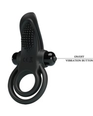 PRETTY LOVE DOBLE ANILLO VIBRADOR ESTIMULADOR CLITORIS 10 VIBRACIONES NEGRO