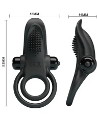 PRETTY LOVE DOBLE ANILLO VIBRADOR ESTIMULADOR CLITORIS 10 VIBRACIONES NEGRO