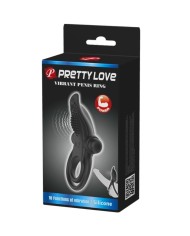 PRETTY LOVE DOBLE ANILLO VIBRADOR ESTIMULADOR CLITORIS 10 VIBRACIONES NEGRO