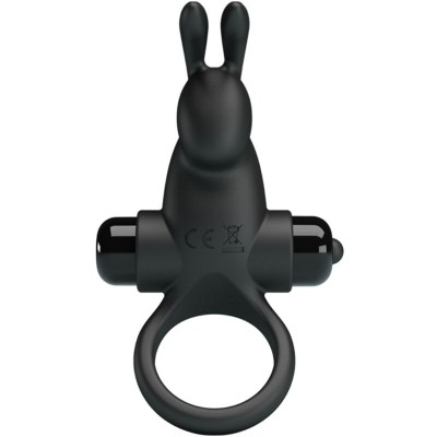 PRETTY LOVE ANILLO VIBRADOR ESTIMULADOR RABBIT CLITORIS 10 VIBRACIONES NEGRO