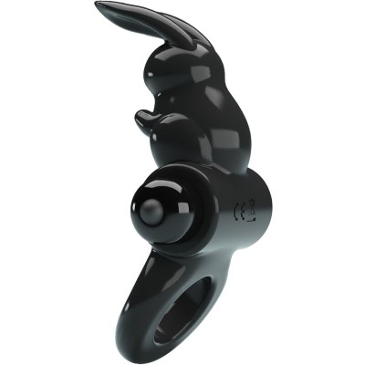 PRETTY LOVE EXCITING RING ANILLO VIBRADOR RABBIT 10 VIBRACIONES NEGRO