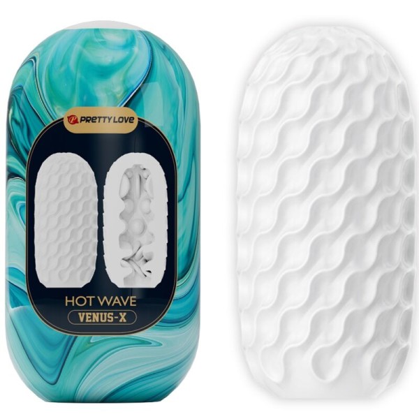 PRETTY LOVE HOT WAVE MASTURBADOR MASCULINO SILICONA BLANCO
