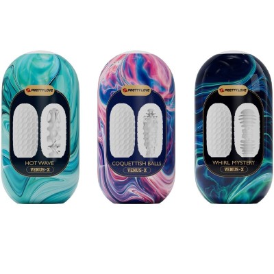 PRETTY LOVE VENUS X 15 MASTURBADORES MASCULINOS SILICONA BLANCO
