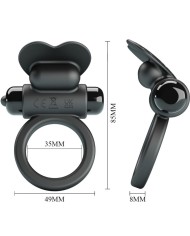 PRETTY LOVE DEBONAIRE ANILLO VIBRADOR CONEJO 10 VIBRACIONES NEGRO