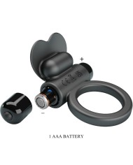 PRETTY LOVE DEBONAIRE ANILLO VIBRADOR CONEJO 10 VIBRACIONES NEGRO