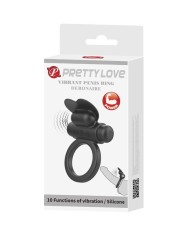 PRETTY LOVE DEBONAIRE ANILLO VIBRADOR CONEJO 10 VIBRACIONES NEGRO
