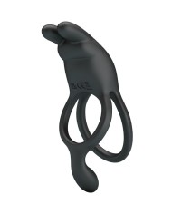 PRETTY LOVE SETH DOBLE ANILLO VIBRADOR RABBIT 7 VIBRACIONES NEGRO