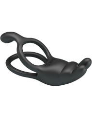 PRETTY LOVE SETH DOBLE ANILLO VIBRADOR RABBIT 7 VIBRACIONES NEGRO