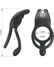 PRETTY LOVE SETH DOBLE ANILLO VIBRADOR RABBIT 7 VIBRACIONES NEGRO