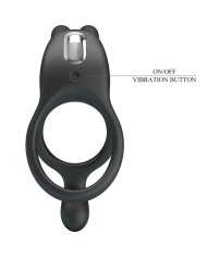 PRETTY LOVE SETH DOBLE ANILLO VIBRADOR RABBIT 7 VIBRACIONES NEGRO