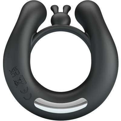 PRETTY LOVE DAHLIA ANILLO VIBRADOR ESTIMULADOR DE CLITOIS 12 VIBRACIONES NEGRO