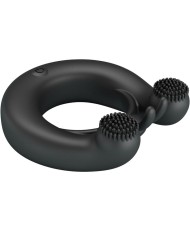 PRETTY LOVE DAHLIA ANILLO VIBRADOR ESTIMULADOR DE CLITOIS 12 VIBRACIONES NEGRO
