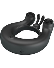 PRETTY LOVE DAHLIA ANILLO VIBRADOR ESTIMULADOR DE CLITOIS 12 VIBRACIONES NEGRO