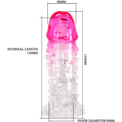 PRETTY LOVE WILFORD FUNDA REALISTICA ALARGADORA CON RELIEVE PARA PENE ROSA