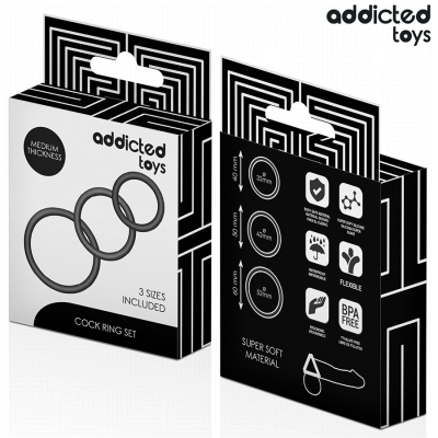 ADDICTED TOYS SET DE ANILLOS SILICONA MODELO 2