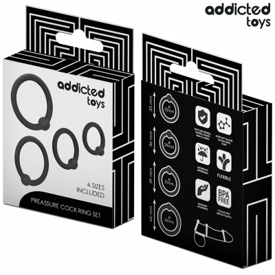 ADDICTED TOYS SET ANILLOS SILICONA DE PRESION