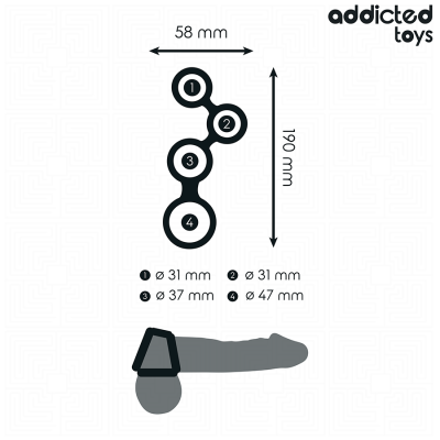 ADDICTED TOYS ANILLO PARA EL PENE CON DIVISORES PARA TESTICULOS