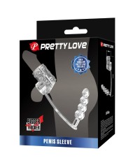 PRETTY LOVE FUNDA PARA PENE CON PLUG ANAL TRANSPARENTE