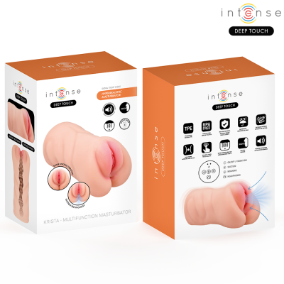 INTENSE DEEP TOUCH KRISTA MASTURBADOR VAGINA CON EFECTO SUCCION VIBRACION Y VOZ 12 KG
