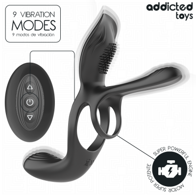 ADDICTED TOYS ANILLO DOBLE PARA EL PENE CON ESTIMULADOR DE CLITORIS