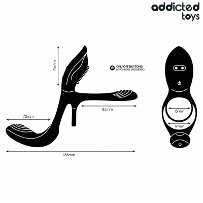 ADDICTED TOYS ANILLO DOBLE PARA EL PENE CON ESTIMULADOR DE CLITORIS