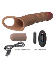 PRETTY LOVE FUNDA PARA PENE TEXTURIZADA CON VIBRACION Y CONTROL REMOTO