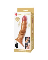 PRETTY LOVE FUNDA PARA PENE TEXTURIZADA CON VIBRACION Y CONTROL REMOTO