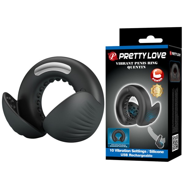 PRETTY LOVE QUENTIN ANILLO PARA PENE CON ESTIMULADOR TESTICULAR