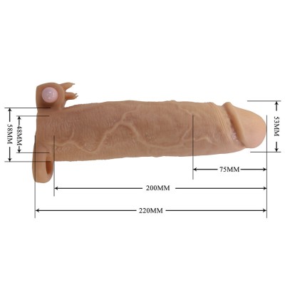 PRETTY LOVE XERXES FUNDA PARA PENE CON ESTIMULADOR DE CLITORIS Y VIBRACION