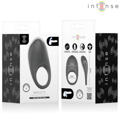 INTENSE MERLOTTE ANILLO VIBRADOR CON ESTIMULACION DE CLITORIS NEGRO