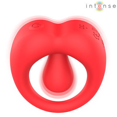 INTENSE RUSSELL ANILLO VIBRADOR CON ESTIMULACION DE CLITORIS ROJO