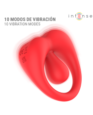 INTENSE RUSSELL ANILLO VIBRADOR CON ESTIMULACION DE CLITORIS ROJO