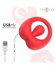 INTENSE RUSSELL ANILLO VIBRADOR CON ESTIMULACION DE CLITORIS ROJO