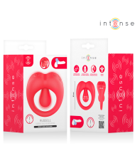 INTENSE RUSSELL ANILLO VIBRADOR CON ESTIMULACION DE CLITORIS ROJO