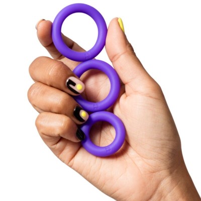 ROMP REMIX TRIO SET DE 3 ANILLOS PARA PENE SILICONA MORADO